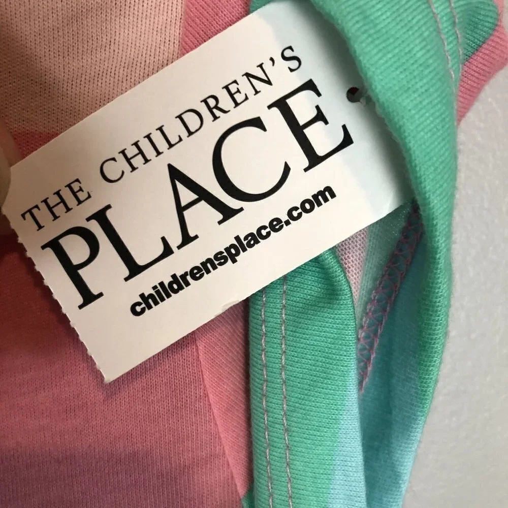 The Children's Place Short Sleeve Rainbow Dress Size 16 XXL NWT Cherry Blossom